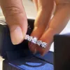 Cluster Rings S925 Sterling Silver Ring For Women Heart Diamond Wedding Couples Christmas Cute 925 Fine Jewelry Luxury