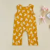 Rompers sommar nyfödda flickor bladtryck romper mousseline ärmlösa baby rompers jumpsuits övergripande mode babykläder J220922