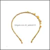 عصابات الرأس Colourf Crystal Women Bands Handmade Contens Gold -Thread Rohdloy erregar judge excalsions 1Qs J2 Drop del Dhlbt