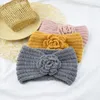 Tarmon￭a de diadema de lana con flores Bandas de cabello de cabello de crochet de crochet de invierno Cabezal Banda de cabello Calentador Accesorios para el cabello RRB15717
