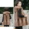 Women's Fur Women Mother Autumn Clothing High Quality Imitation Mink Vest Coat Female Winter Fashion Coats Plus Size Warm Top F235