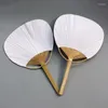 Home Decor Boutique Pai Bambu 20pcs Pure White Bamboo Handle Blank Calligraphy Painting Group Fan Summer