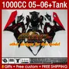 OEM Fairings Tank f￶r Suzuki GSXR1000 GSXR 1000 CC K5 GSX-R1000 2005-2006 BODY 157NO.22 1000CC GSXR-1000 05 06 GSX R1000 2005 2006 Injektion Mold Fairing Red Stock