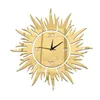 Horloges murales Creative Miroir Horloge Soleil Conception Aiguille Quartz Amovible Art Decal Acrylique Autocollant Salon Décor À La Maison