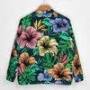 Men's Jackets Palm Leaves Baseball Jacket Tropical Florals Print Trendy Long Sleeves Varsity Man Autumn Coats