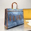 Bolsos de noche Denim Blue Baguette Bag Tote Shopping Bags Bolsos de gran capacidad Monedero Mujeres Cross Body Wallet Extraíble Correa para el hombro Totes Monederos