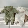 rompers winter baby boys and girls warm earmed keilted bear bear long long rompers اطفال الأطفال الرضي