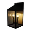 Modern Outdoor Wall Lamp Exterior IP45 Fixture Black Finished With Clear Glass Shade Used For Garden Courtyard