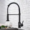 Küchenarmaturen Quyanre Matte Black Sink Pull Down Einhebelmischer 360 Rotation Torneira Cozinha 220922