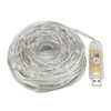 Str￤ngar 10 m 20m utomhusrep Fairy Light RGB Byte LED Copper Wire String USB med avl￤gsen julfest Firefly Twinkle