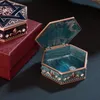 빈티지 보석 보관소 상자 헥사 그램 모양 금속 상자 창조적 인 유럽 보석 저장 상자 하이 엔드 절묘한 웨딩 생일 선물 RRE14455