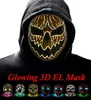 Derniers masques de fête 3D LED Masques de fête lumineux Halloween Dress Up Props Dance Party Bande de lumière froide Masques fantômes Support personnalisation BBB15