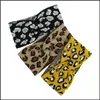 Headbands Knitting Hair Band Elastic Fashion Leopard Print Wool Hairs Accessories For Women Autumn And Winter Headband 4Xm K2B Drop D Dhdhp