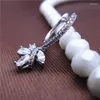 Hoop Earrings Hook Earring Clear White Cluster Crystal Zirconia Luxury Flower Shape Bridal Wedding Jewelry For Women Silver Color