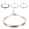Bangle Bangle Fashion Gold Color Sier Rostfritt st￥l Kristall Bangels armband f￶r kvinnokedjor 3389 Q2 Drop Leverans 2021 J Yydhome Dhojn
