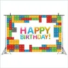 Party Decoration Building Blocks Backdrops Baby Shower Kids Birthday Wall Posters Pography Background Props Drop Delivery 2021 Home G Dh3Ec