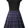 فساتين غير رسمية نساء صيفي لباس 2022 الخامس من رقابة أنيقة منقوشة أنثى قصيرة الأكمام A-line Hepburn Streetwear Ladies Mini