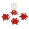 Mats kuddar Creative Christmas Snowflake Shaped Cup Mat Anti-Scid Table Decor Placemat Xmas Holiday Drop Delivery 2021 Home Garden Kit DHVN4