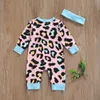 Rompers baby Autumn Clothes Newborn Girl Cotton Floral Romper långärmad knapp Jumpsuits med pannbandsdräkt J220922