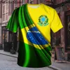 Outdoor T-shirts Brazilië Vlag T-shirt Brazilië Nationaal Embleem Tees Voetbal Jersey Voetbal Kleding 2223 W220923