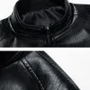 Jaktjackor plus storlek 6xl 7xl Men's Pu Jacka Solid Color Autumn Leather Coat Big Casual Fashion Luxurious Ytterwear Man