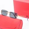 gafas carti para hombre y mujer gafas de sol para hombre moda decorar unisex sin marco protección para los ojos transparente Placa cuadrada Sin montura gafas de moda