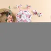 Rompers Baby Girl Summer Jumpsuit Kläddräkt Floral Print Casual ärmlös strumpeband Rompers och pannband 2 stycken J220922