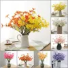 Fleurs décoratives 5 tête marguerite blanche artificielle longue branche Bouquet pour la maison mariage jardin décoration bricolage mariée soie fausse fleur