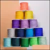 Cord Wire 10Meters/Lot 0.8/1.0Mm Nylon Cord Thread Chinese Knot Rame Bracelet Braided String Diy Tassels Beading Drop Delivery 2021 Dhx6F