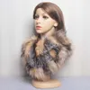 Scarves Luxury Women Winter Real Fur Scarf Warm Fox Headband Ring Natural Fashion Lady Mufflers Y2209