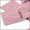 Jewelry Pouches Bags Jewelry Gift Packaging Envelope Bag With Snap Fastener Dust Proof Jewellery Pouches Made Of Pearl Veet Pink Blu Dhmhl