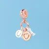 925 Sterling Silver Letter Love Pendant Charm Rose Gold Perles avec boîte d'origine pour bracelet Colliers de fabrication d'accessoires de bijoux bricolage4253229