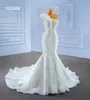 Nuovo abito da sposa Ladies Elegante paillettes senza maniche petali perline SM222206