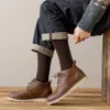Мужские носки Зимние коленные коленные носки с толстыми теплыми теплыми харадзюку ретро сжатие мужское длинное носок 5 Пара 220923