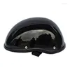 Casques De Moto Classique FRP Demi Casque Capacete Motoqueiro Casco De Moto Allemand Noir