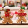 Kerstdecoraties Gingerbread Man ornamenten boomdecoratie hanger voor thuisjaar 2022 Fabric Doll Navidad Party Gifts