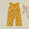 Rompers sommar nyfödda flickor bladtryck romper mousseline ärmlösa baby rompers jumpsuits övergripande mode babykläder J220922