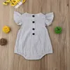 Rompers Wholesale Summer Baby Girls Stripe Romper Short Sleeve Baby Boys Jumpsuits Children One Piece Fashion Baby Clothes J220922