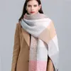 Halsdukar 2022 varumärke kashmir halsduk varm shl kvinnor fast tryck stor tjock vinter filt kvinnlig huvud hals hijab lady echarpe ny y2209