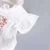 Rompers Кружевная принцесса малыша для малыша 2022 Лето милая новорожденная девочка одежда хлопковые лук цветы детские комбинезоны J220922