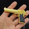 Gold Color Desert Eagle Gun Toy Pistol Portable Gun Model Keychain Mini Metal Assembly Miniature Models 1091