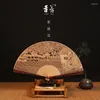 Home Decor Arbeiter aushöhlen Fächer Palisander Ebenholz faltbar Sandelholz chinesischen Stil im Ausland altes Geschenk