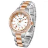 Wristwatches CHRONOS Women Watch Rhinestones Simple Hardlex Dial Stainless Steel Band Luxury Ladies Fashion Wristwatch CH36