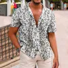 Chemises décontractées pour hommes hommes boutonné été imprimé manches courtes revers chemise à la mode confortable plage Hawaii Camisas De Hombre en Stock