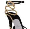 Morgana – sandales d'été de luxe pour femmes, chaussures à talons hauts enveloppés de serpent en cristal doré, robe de soirée de mariage, marche, EU35-43