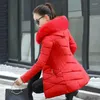 Women's Trench Coats Women Winter Jacket And Coat Big Fur Collar Hooded Down Parkas Korean Thick Cotton Padded Basic Tops Long Lady Wadded