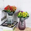 Decorative Flowers 36 Heads/Bunch Artificial Silk Bunch Mini Rose Bud Fake Peonies Home Office Party Decor Garden