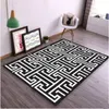 Carpets European Geometric Black And White Carpet Area Rug For Bedroom Livingroom Kitchen Baths Tapete Anti-Slip Home Large