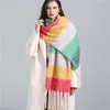 Scarves 2022 Brand Cashmere Scarf Warm Shl Women Solid Print Large Thick Winter Blanket Female Head Neck Hijab Lady Echarpe New Y2209