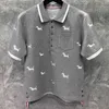 TB Thom Polo Shirts Men High Quality Casual Slim Cotton T-Shirt Summer Brand Kort ärmvalp Embrodery Clothing